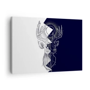 Cuadro sobre lienzo - Impresión de Imagen - Geometría y naturaleza en una composición simbólica - 70x50cm - Lucha y unidad de los opuestos - Decoración de pared moderna para salón y dormitorio ARTTOR