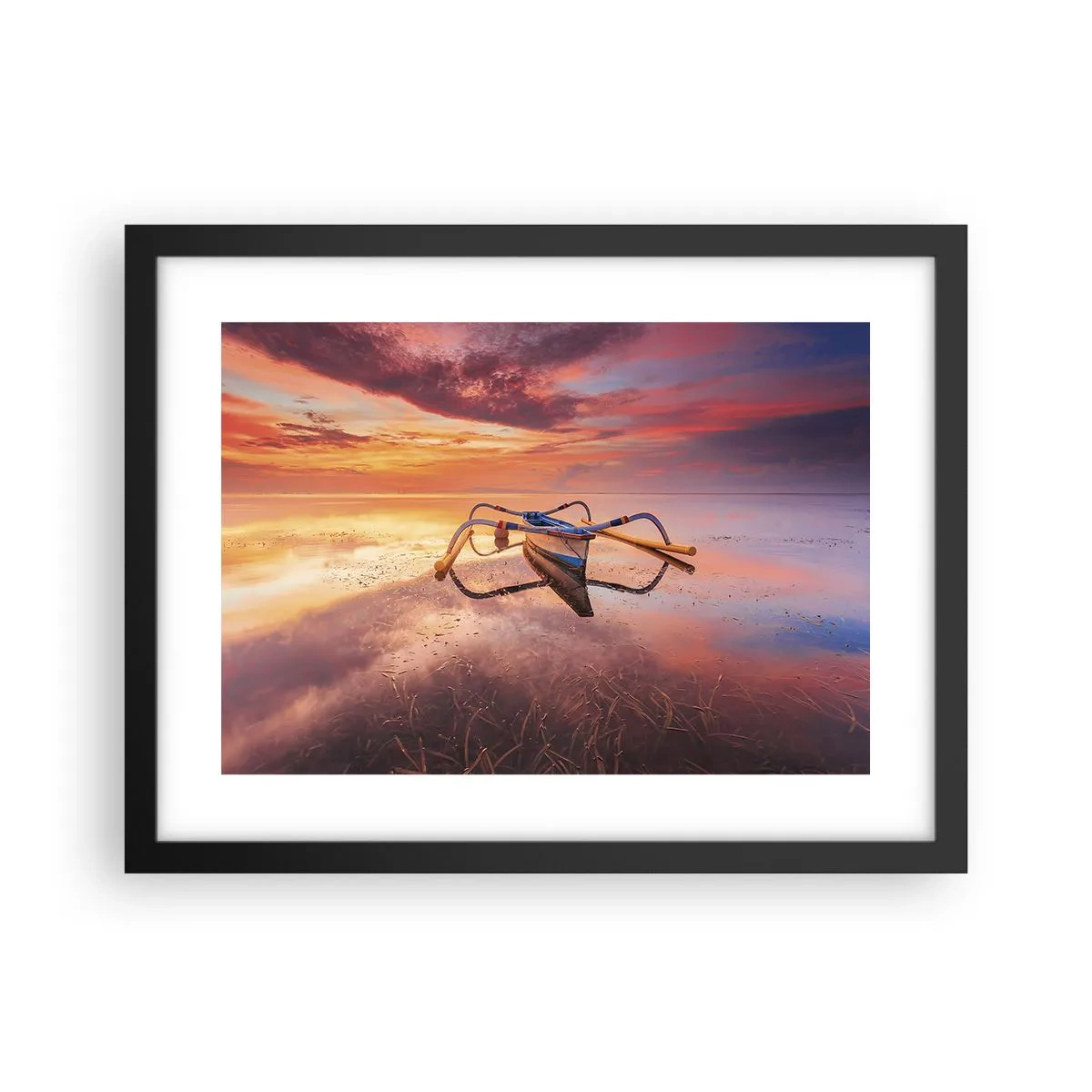 Póster en marco negro - Calma de una tarde tropical - 40x30 cm