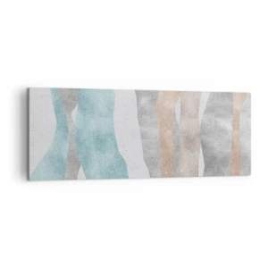 Cuadro sobre lienzo - Impresión de Imagen - Rayas abstractas en tonos pastel - 140x50cm - Un estudio de la cercanía - Decoración de pared moderna para salón y dormitorio ARTTOR