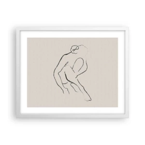 Póster en marco blanco - Boceto íntimo - 50x40 cm