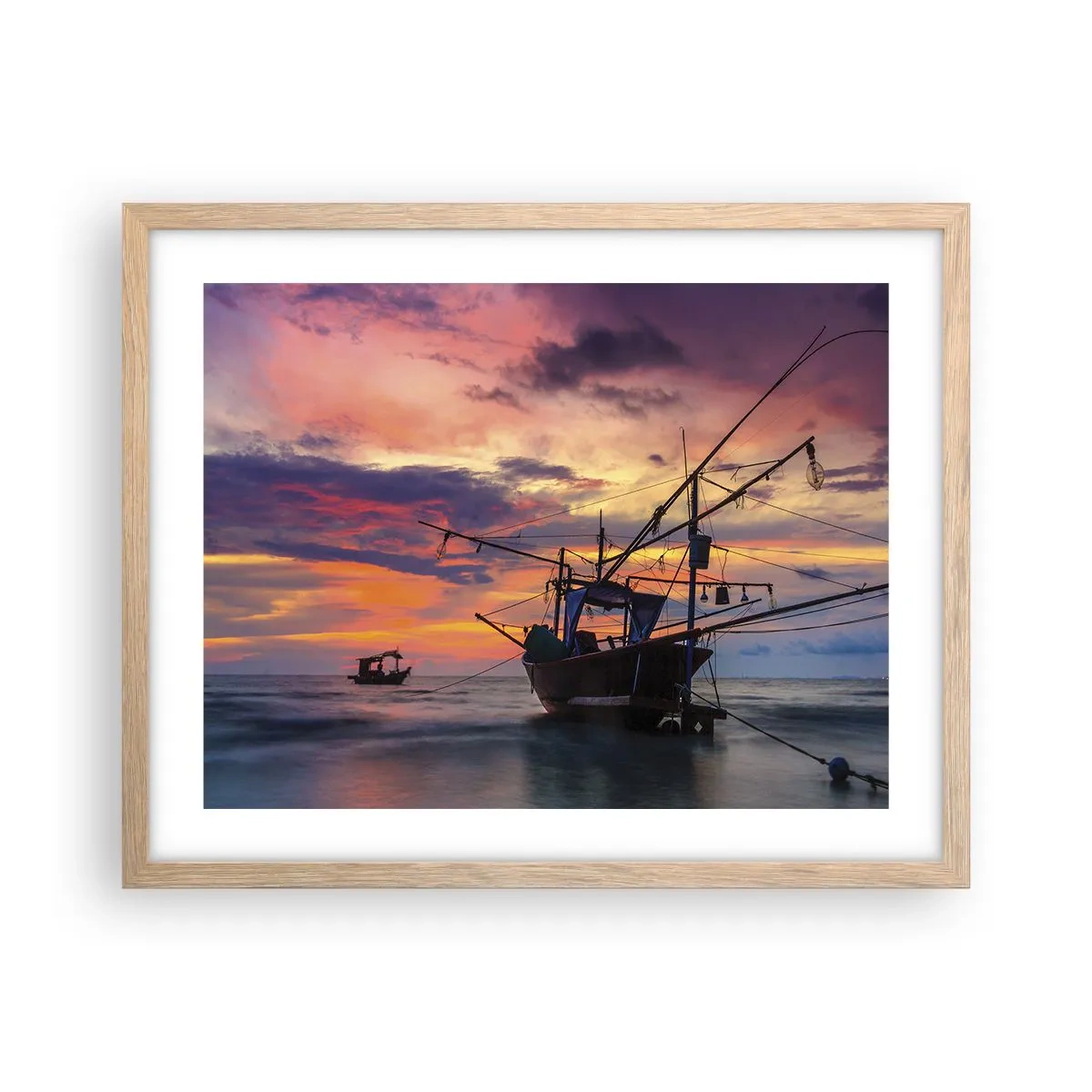 Póster en marco roble claro - Una noche exótica - 50x40 cm