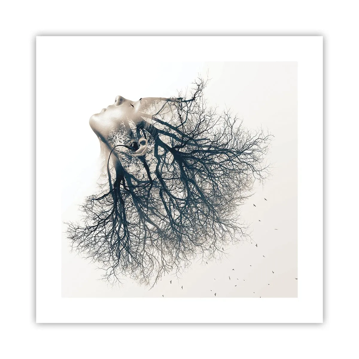 Póster - Escuchando el susurro de un árbol - 40x40 cm