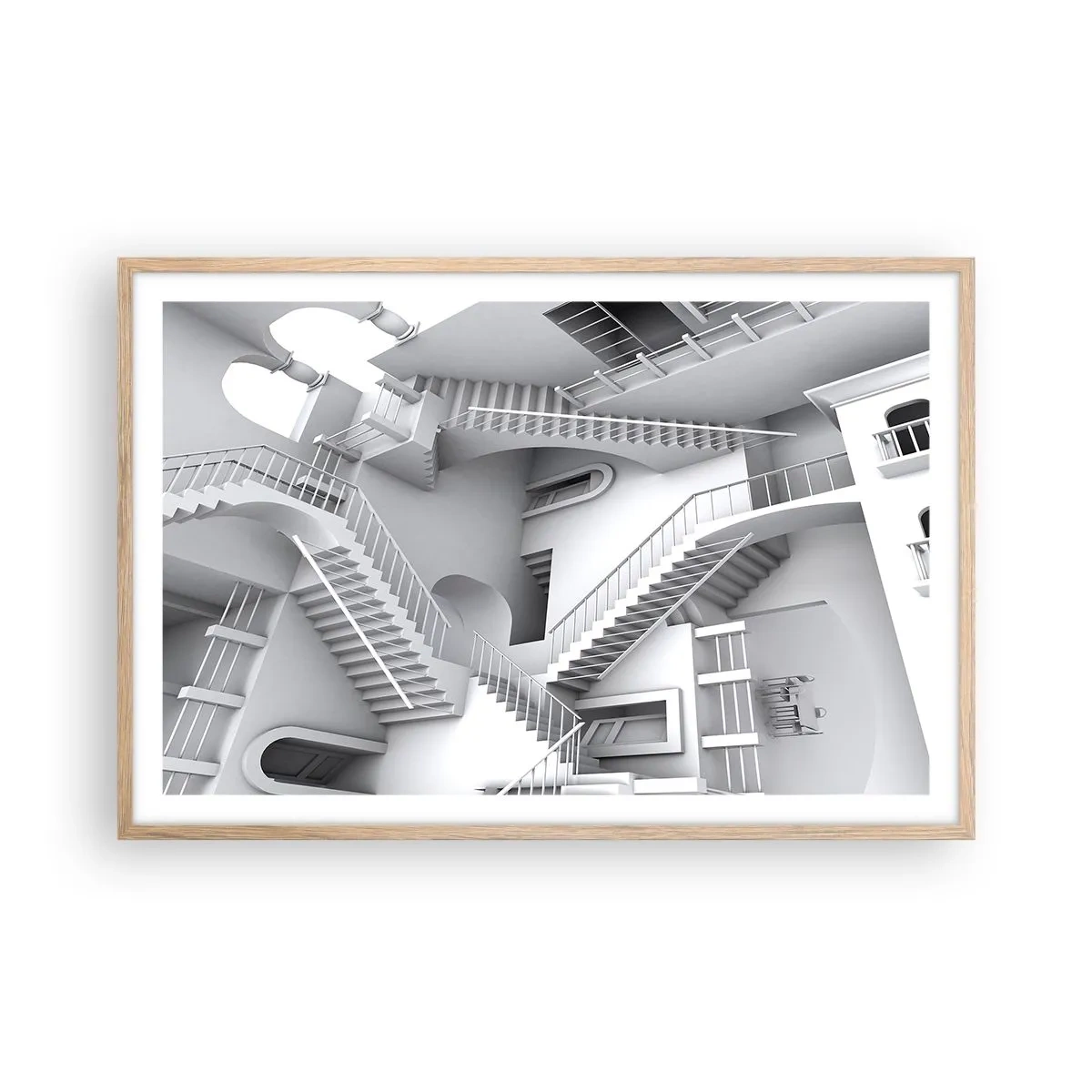 Póster en marco roble claro - Paradojas del espacio - 91x61 cm