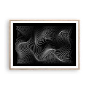 Póster en marco roble claro - La danza de la luz en el espacio - 100x70 cm
