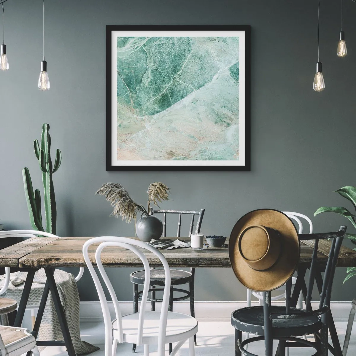 Póster en marco negro - El noble frescor de la piedra - 60x60 cm