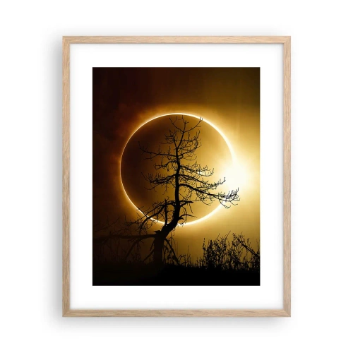 Póster en marco roble claro - Eclipse total - 40x50 cm