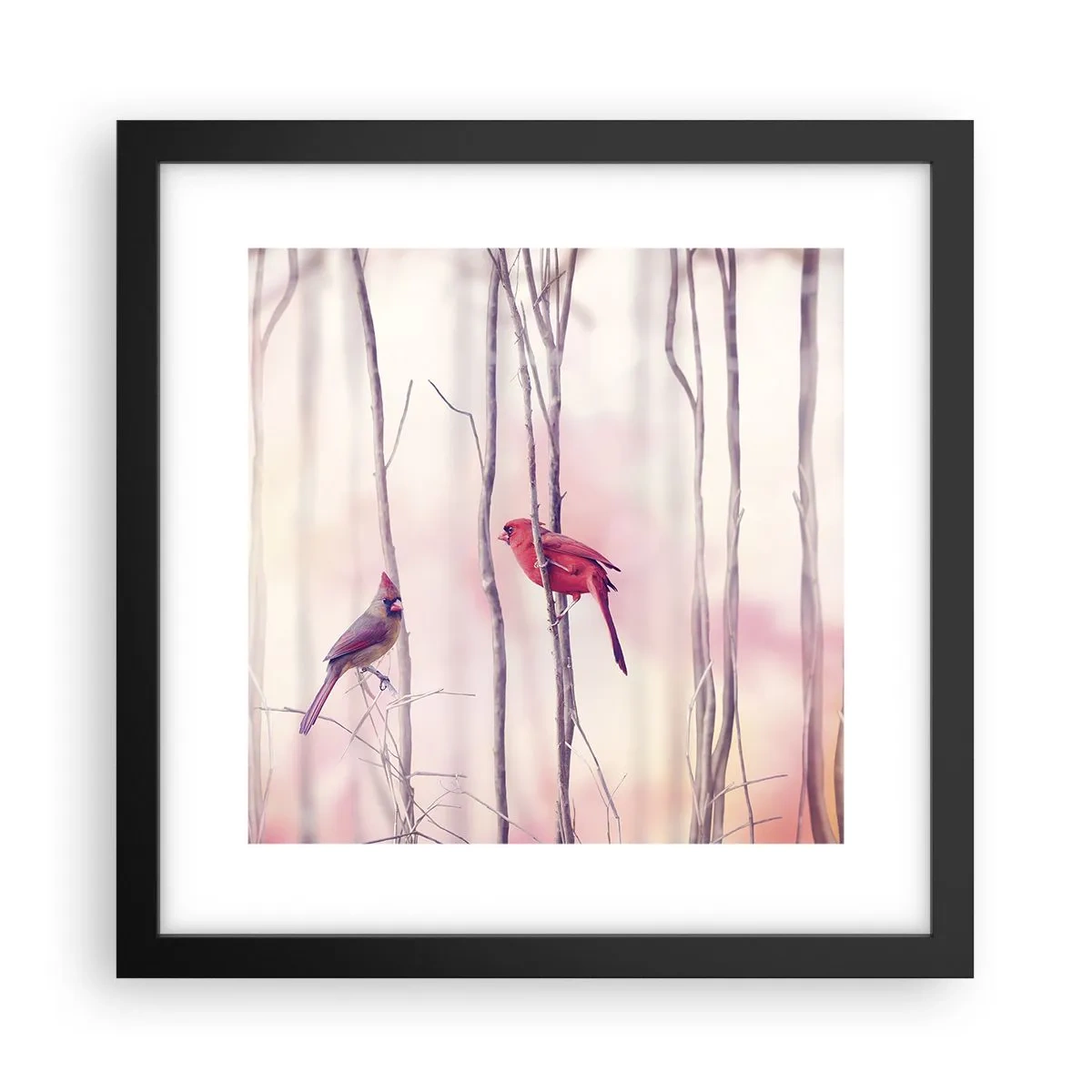 Póster en marco negro - Historia de un bosque rosa - 30x30 cm