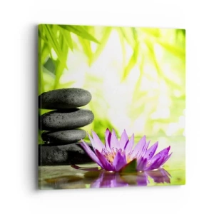 Cuadro sobre lienzo - Impresión de Imagen - En una cabaña de bambú - 40x40 cm