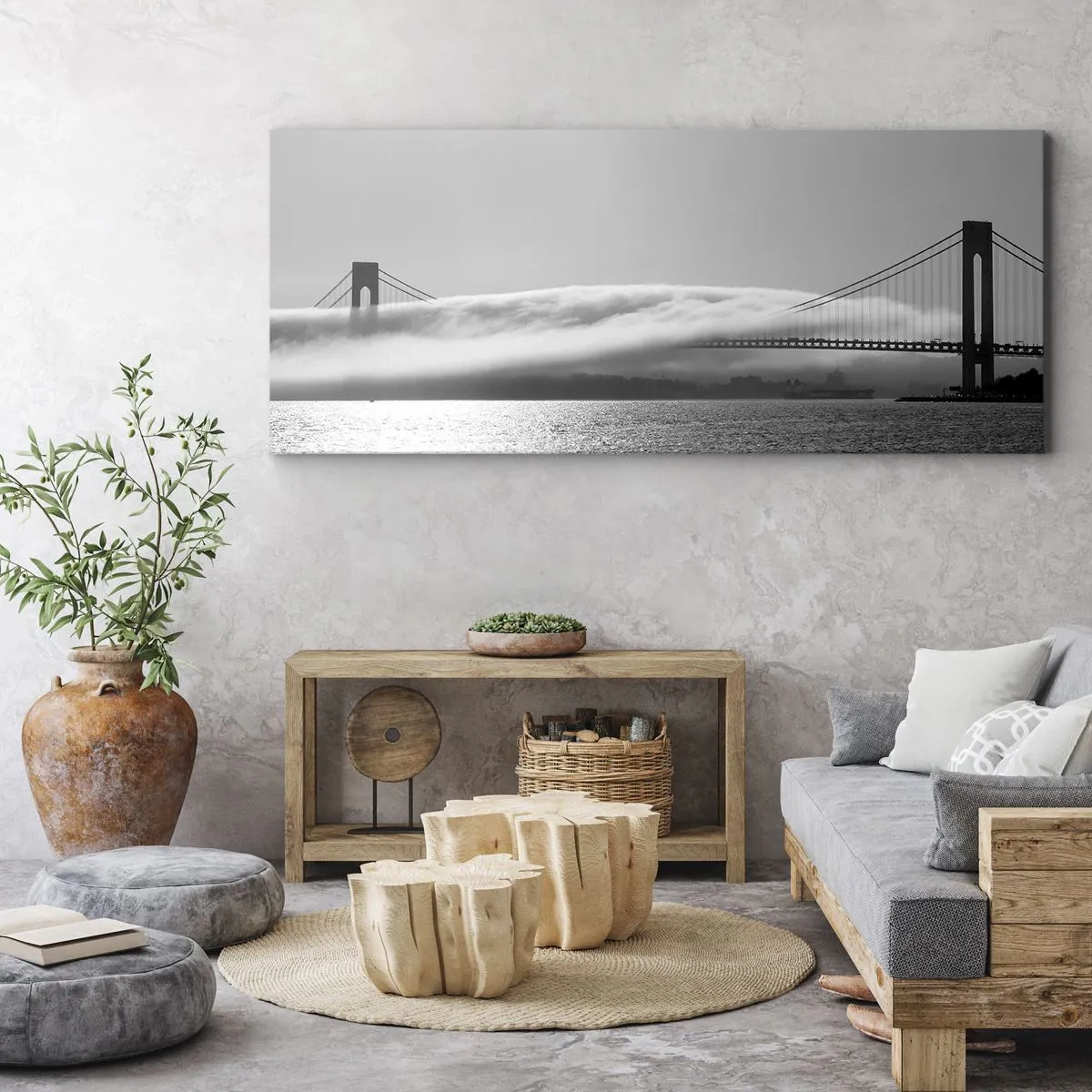 Cuadro sobre lienzo - Impresión de Imagen - Navegue por el Golden Gate - 100x40 cm