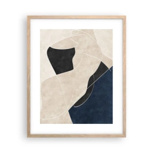 Póster en marco roble claro - Composición abstracta - contraste de colores - 40x50 cm