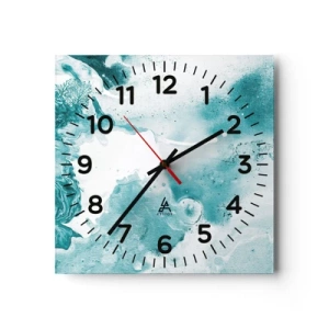 Reloj de pared - Reloj de vidrio - Remansos de azul - 30x30 cm