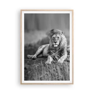 Póster en marco roble claro - La siesta real - 70x100 cm