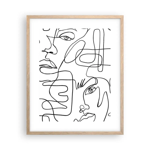 Póster en marco roble claro - Entre emociones enredadas - 40x50 cm