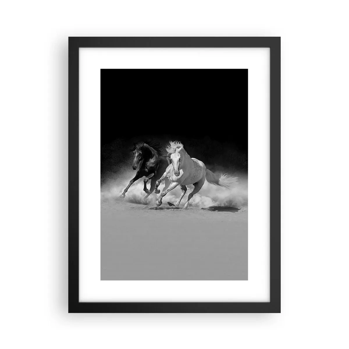 Póster en marco negro - El galope de la libertad - 30x40 cm