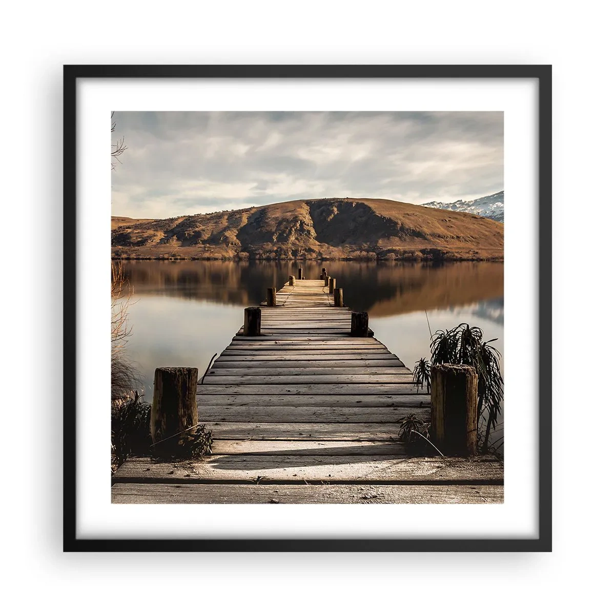 Póster en marco negro - Un paisaje en silencio - 50x50 cm