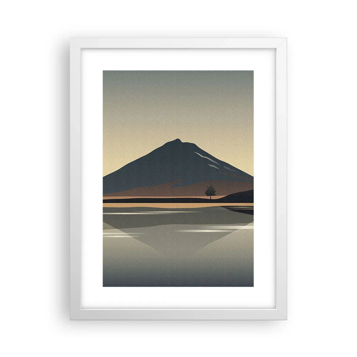 Póster en marco blanco - Reflejo de espejo - 30x40 cm