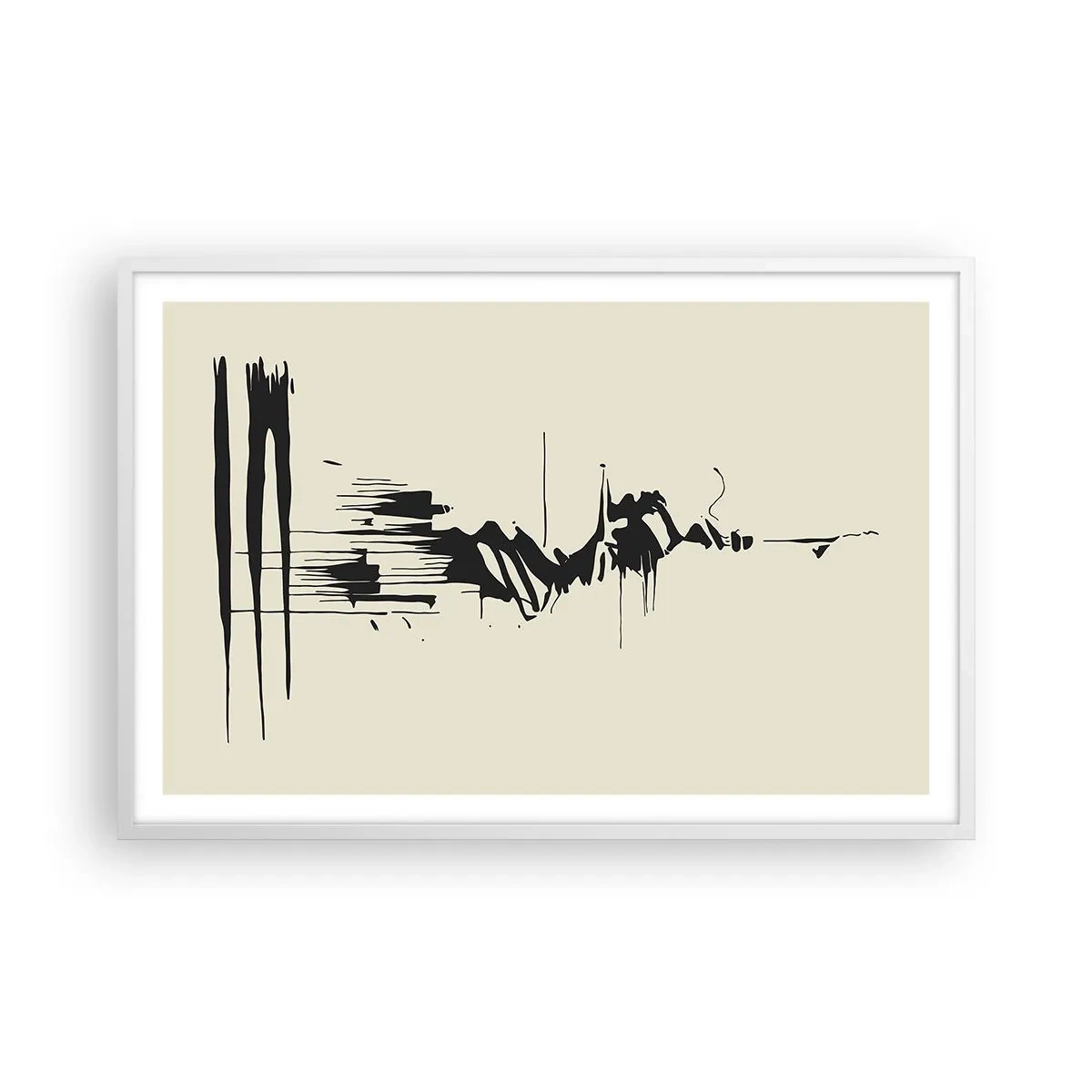 Póster en marco blanco - Abstracción apresurada - 91x61 cm