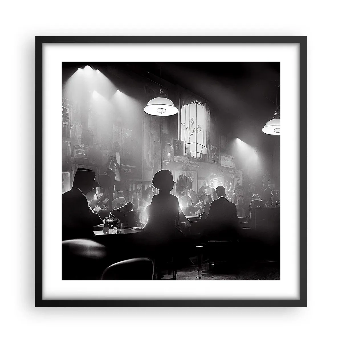 Póster en marco negro - En clave de jazz - 50x50 cm