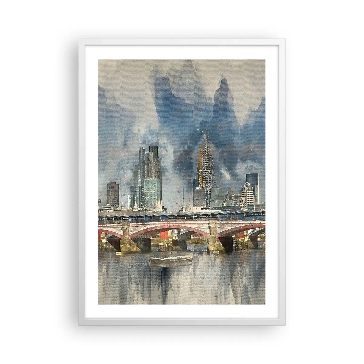 Póster en marco blanco - Londres en todo su esplendor - 50x70 cm