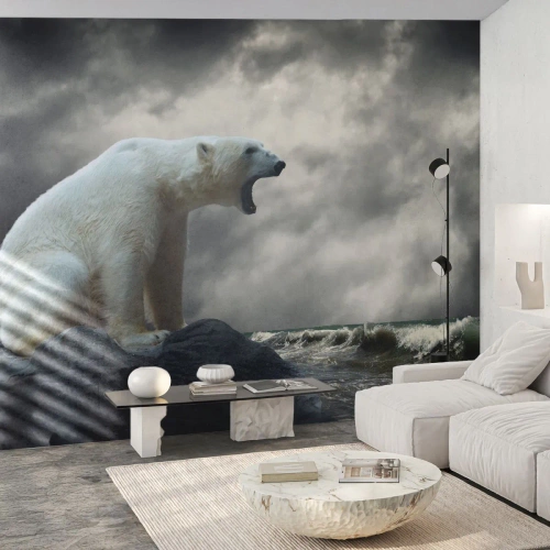 Fotomural Autadhesivo Deluxe Sticker - El solitario rey del Ártico - animales, Oso polar, Océano - 100x70 cm