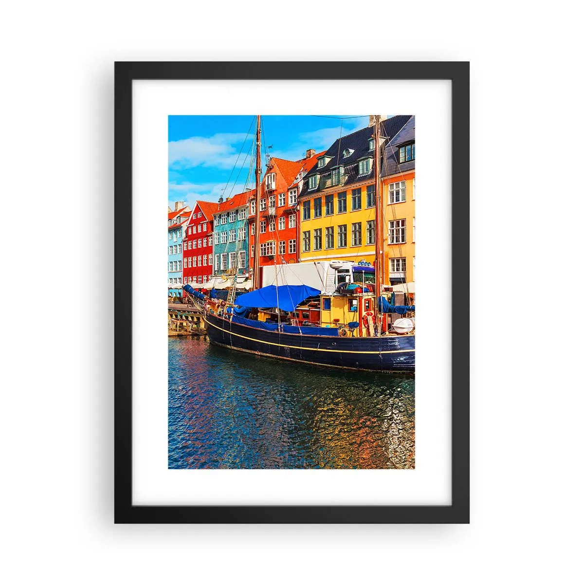 Póster en marco negro - Muelle alegre - 30x40 cm