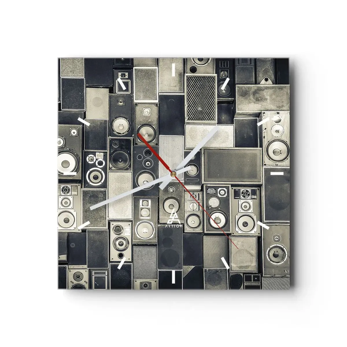 Reloj de pared - Reloj de vidrio - Y todo fluye - 30x30 cm