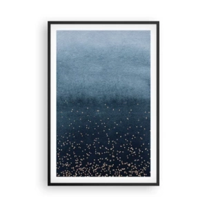 Póster en marco negro - Composición - fases azules - 61x91 cm