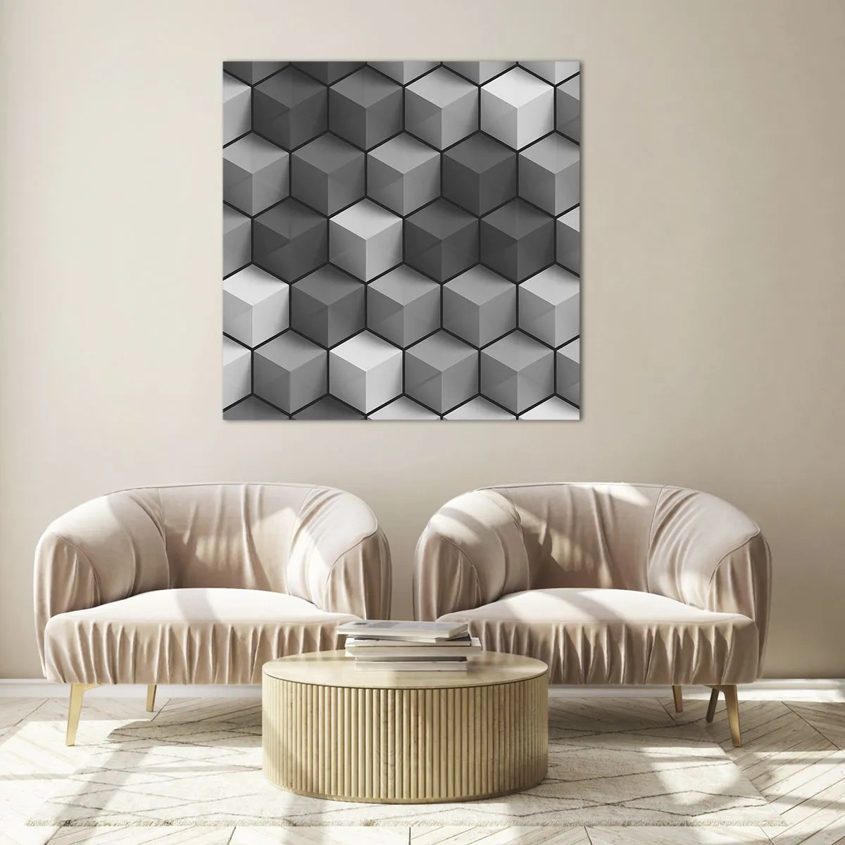 Cuadro sobre vidrio - Impresiones sobre Vidrio - Rompecabezas cubista - 40x40 cm