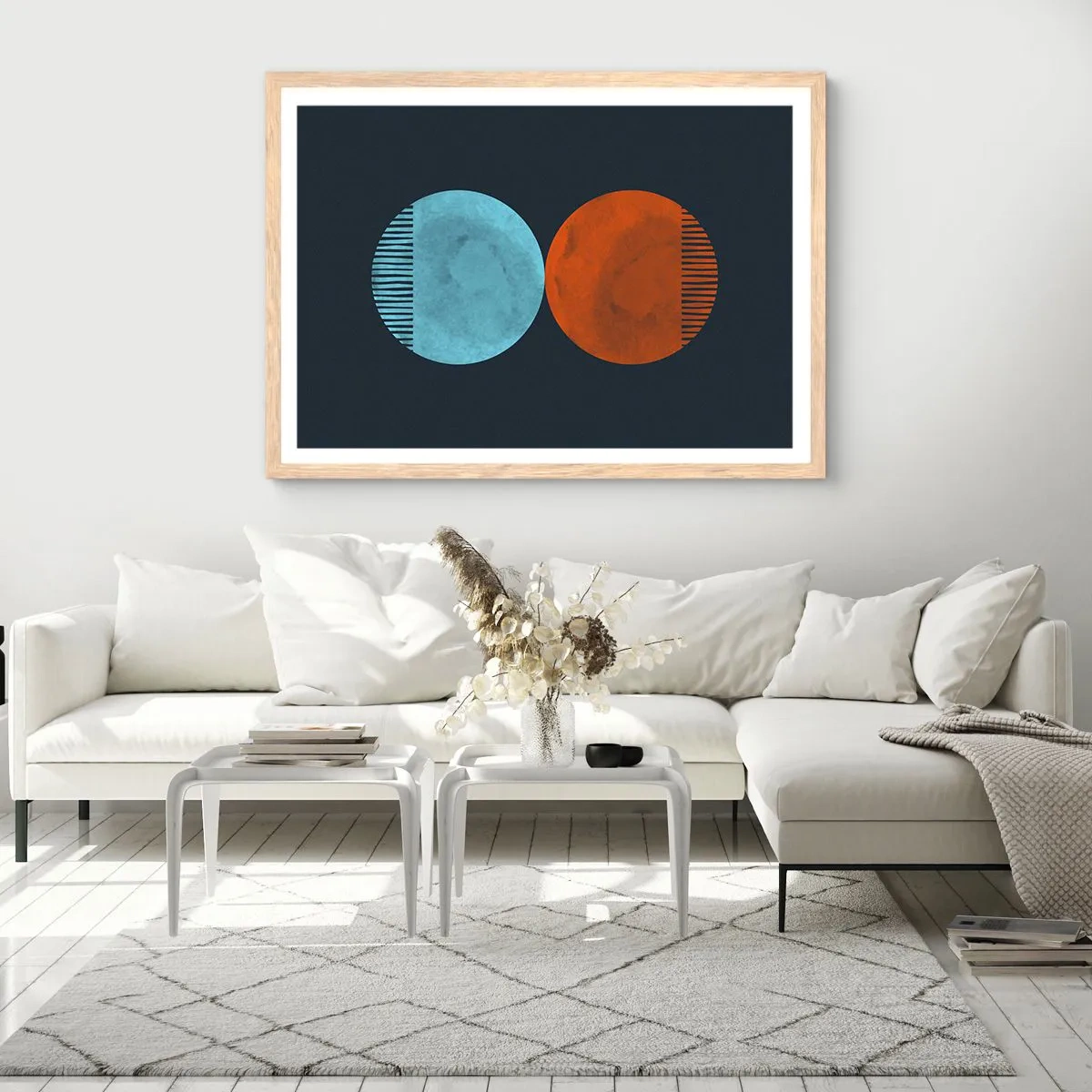 Póster en marco roble claro - ¿Solo geometría? - 40x30 cm