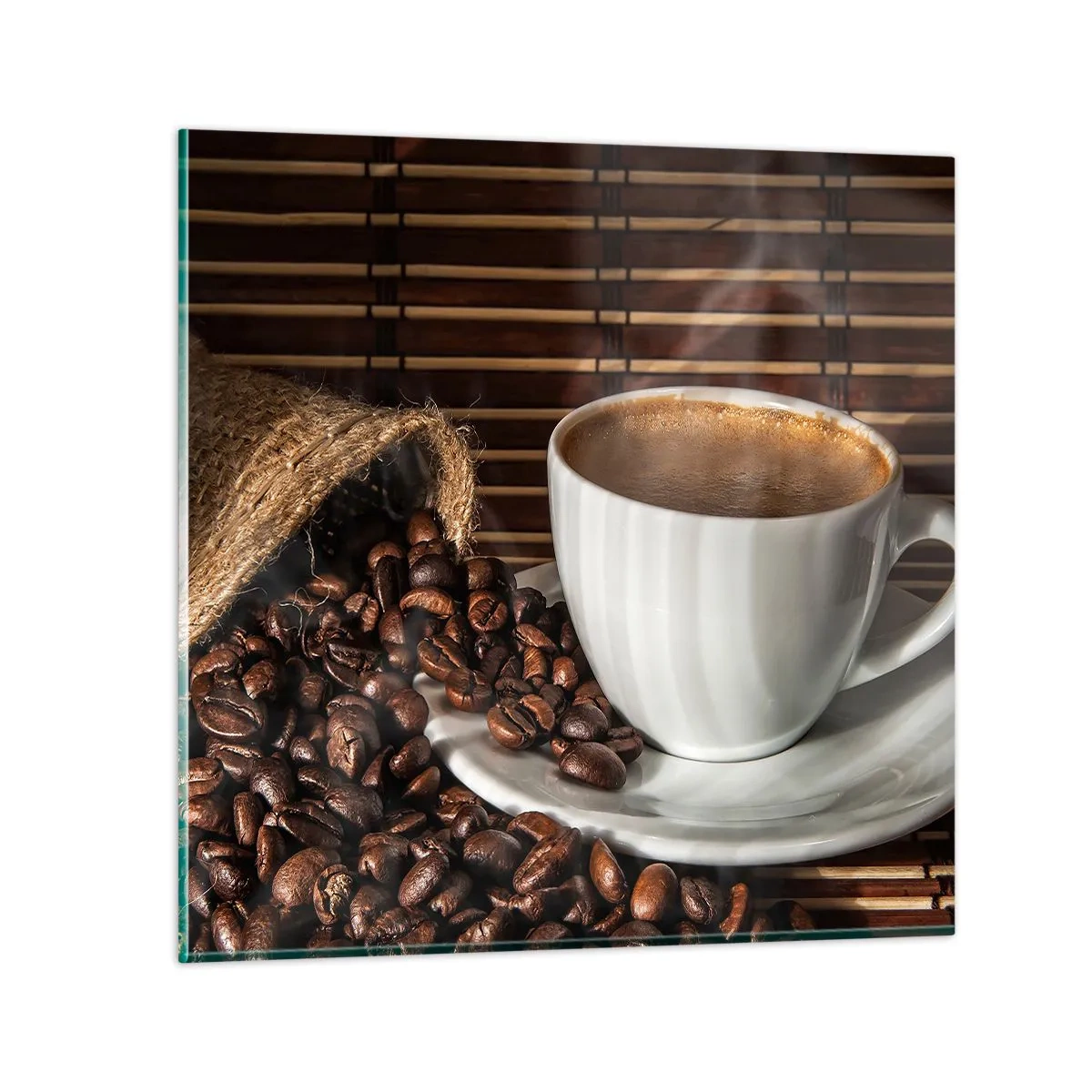 Cuadro sobre vidrio - Impresiones sobre Vidrio - La negrura del carbón, la transparencia del ámbar - 50x50 cm