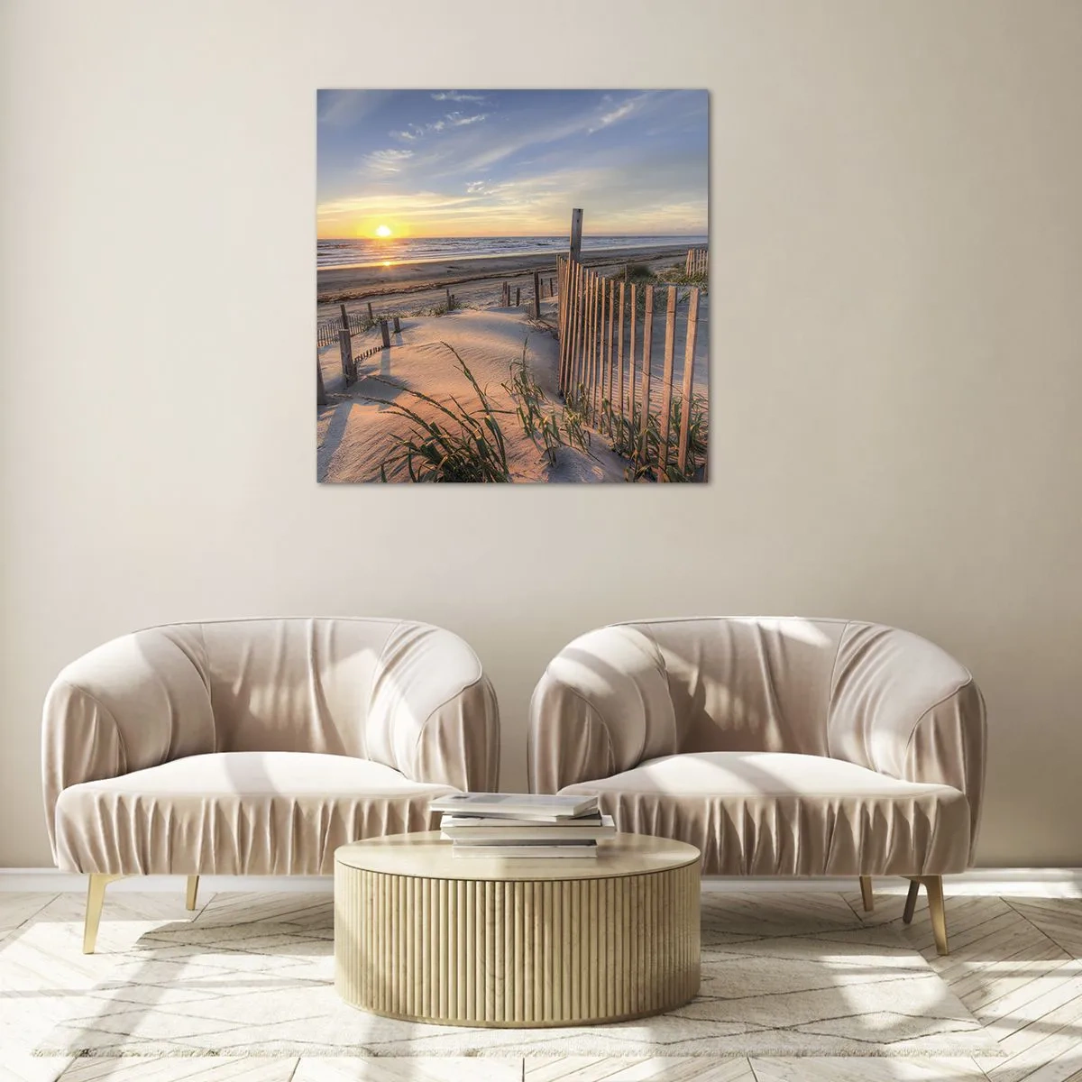 Cuadro sobre vidrio - Impresiones sobre Vidrio - El resplandor y la sombra del viento - 60x60 cm