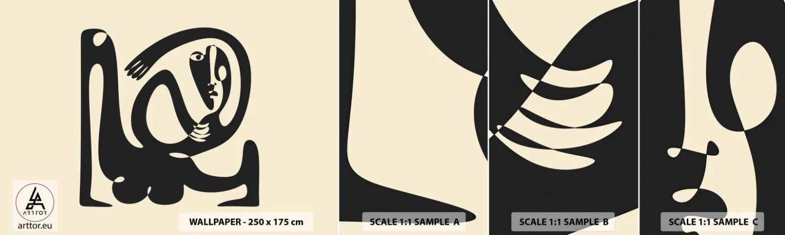 Muestra De Fotomural Standard Eco - Casi Picasso - Abstracción, Pedazo, Gráficos - 100x30 cm