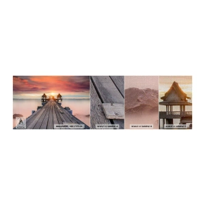 Muestra de fotomural Premium Canvas - De este a oeste - Paisaje, Muelle de madera, Mar - 100x30 cm