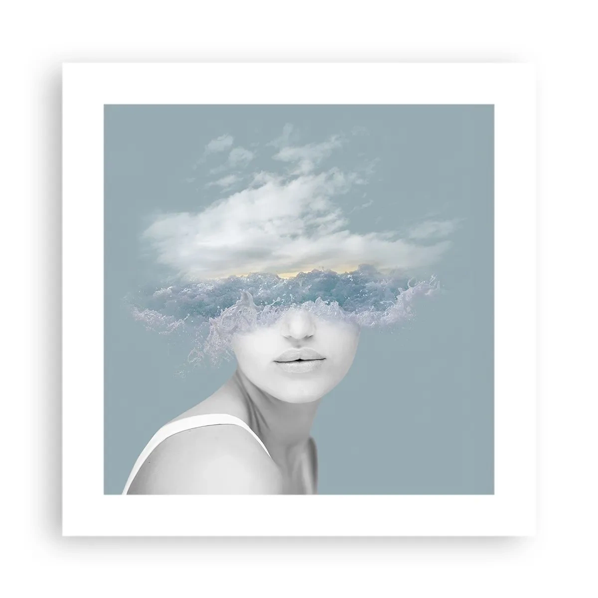 Póster - Con la cabeza en las nubes - 40x40 cm