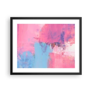 Póster en marco negro - Rosa, azul y una pizca de luz - 50x40 cm