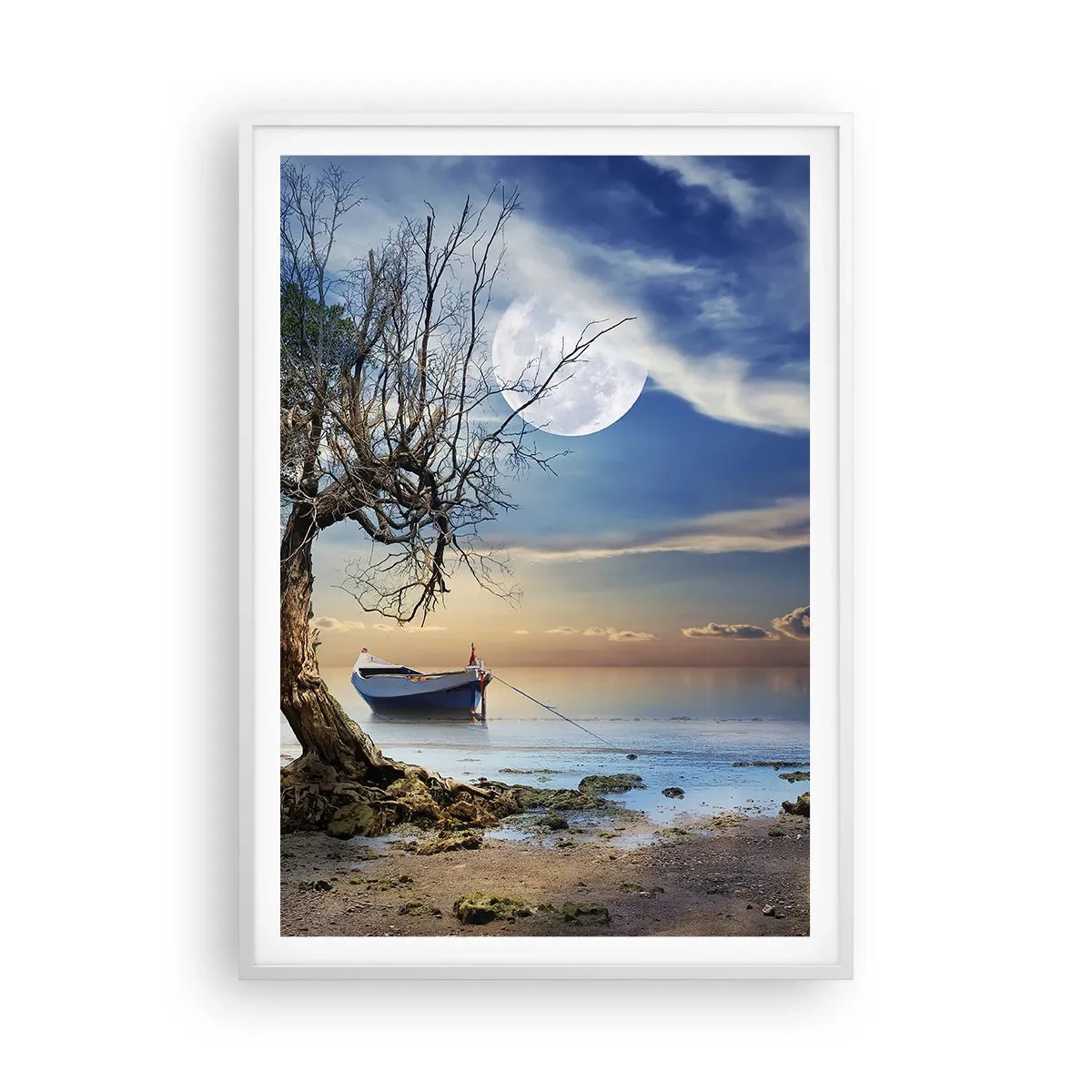 Póster en marco blanco - ¿Es el final o el principio? - 70x100 cm