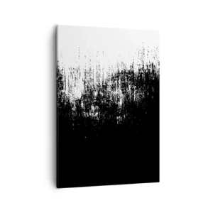 Cuadro sobre lienzo - Impresión de Imagen - Abstracción minimalista en blanco y negro - 50x70cm - Y el ganador es... - Decoración de pared moderna para salón y dormitorio ARTTOR