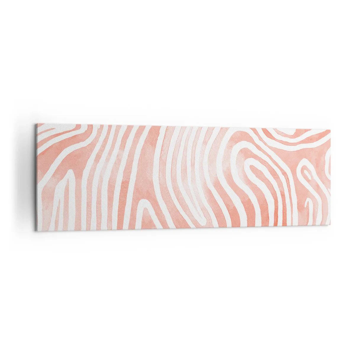 Cuadro sobre lienzo - Impresión de Imagen - Patrón abstracto en tonos rosa y blanco. - 160x50cm - En un laberinto de coral - Decoración de pared moderna para salón y dormitorio ARTTOR