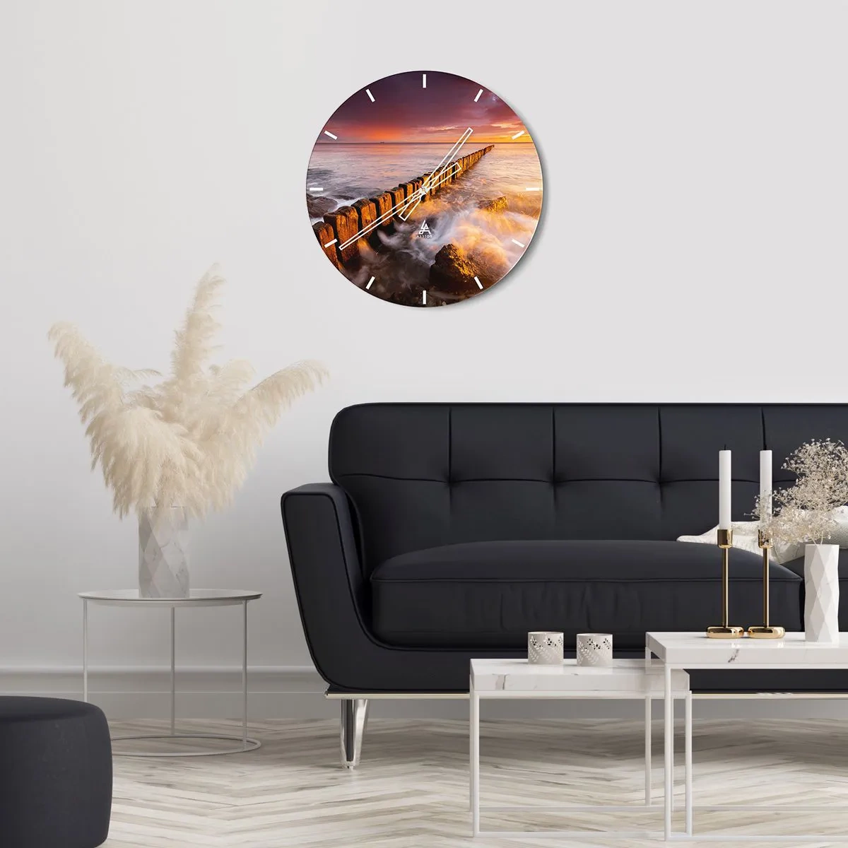 Reloj de pared - Reloj de vidrio - La dulzura de las olas - 40x40 cm