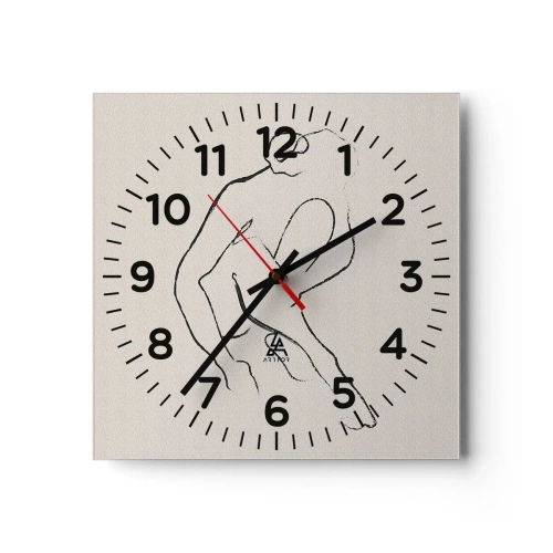 Reloj de pared - Reloj de vidrio - Boceto íntimo - 40x40 cm
