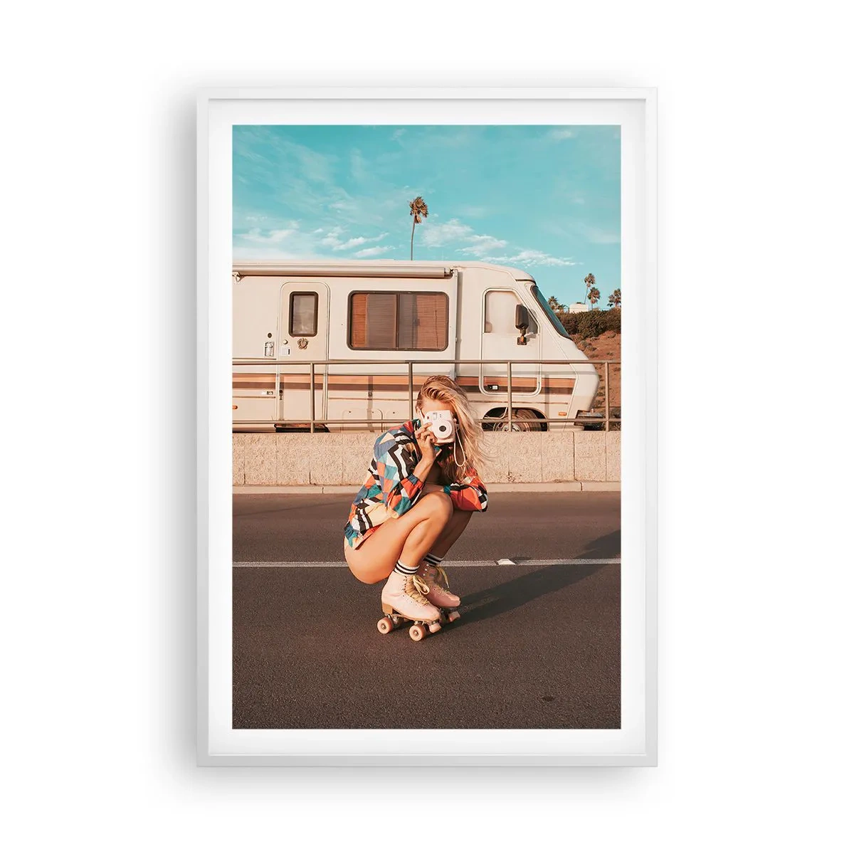 Póster en marco blanco - ¡Sonrían, por favor! - 61x91 cm