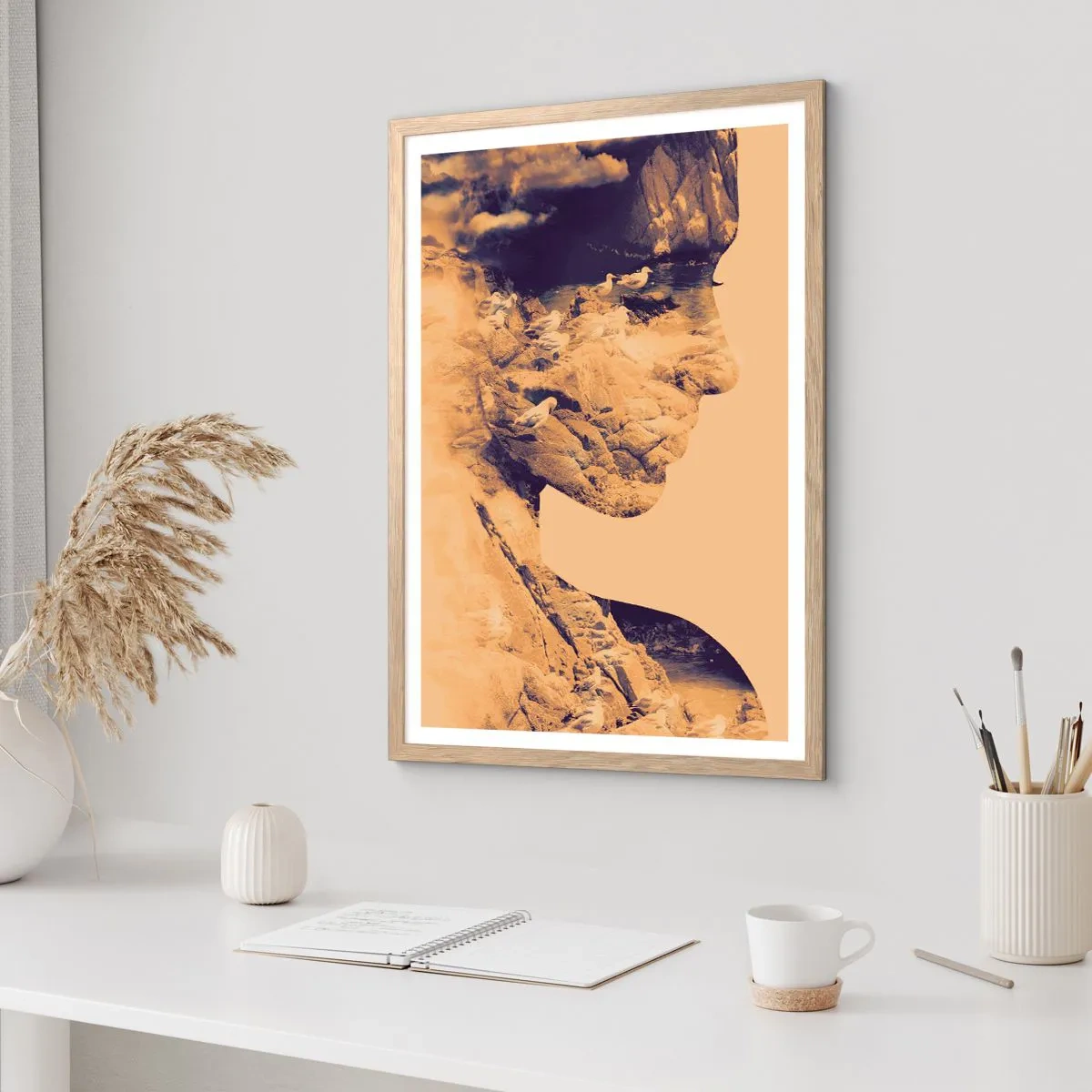 Póster en marco roble claro - Hermosa por naturaleza - 50x70 cm