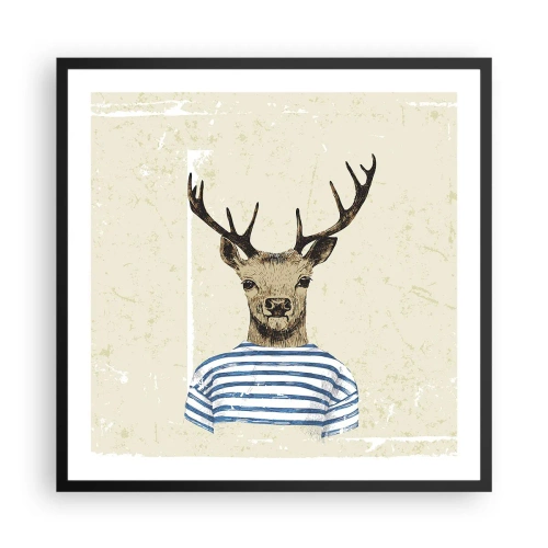 Póster en marco negro - Porque me gustan las camisas de rayas - 60x60 cm