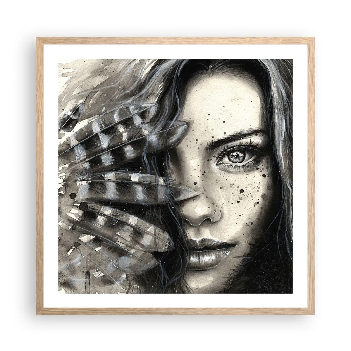 Póster en marco roble claro - Belleza salvaje - 60x60 cm