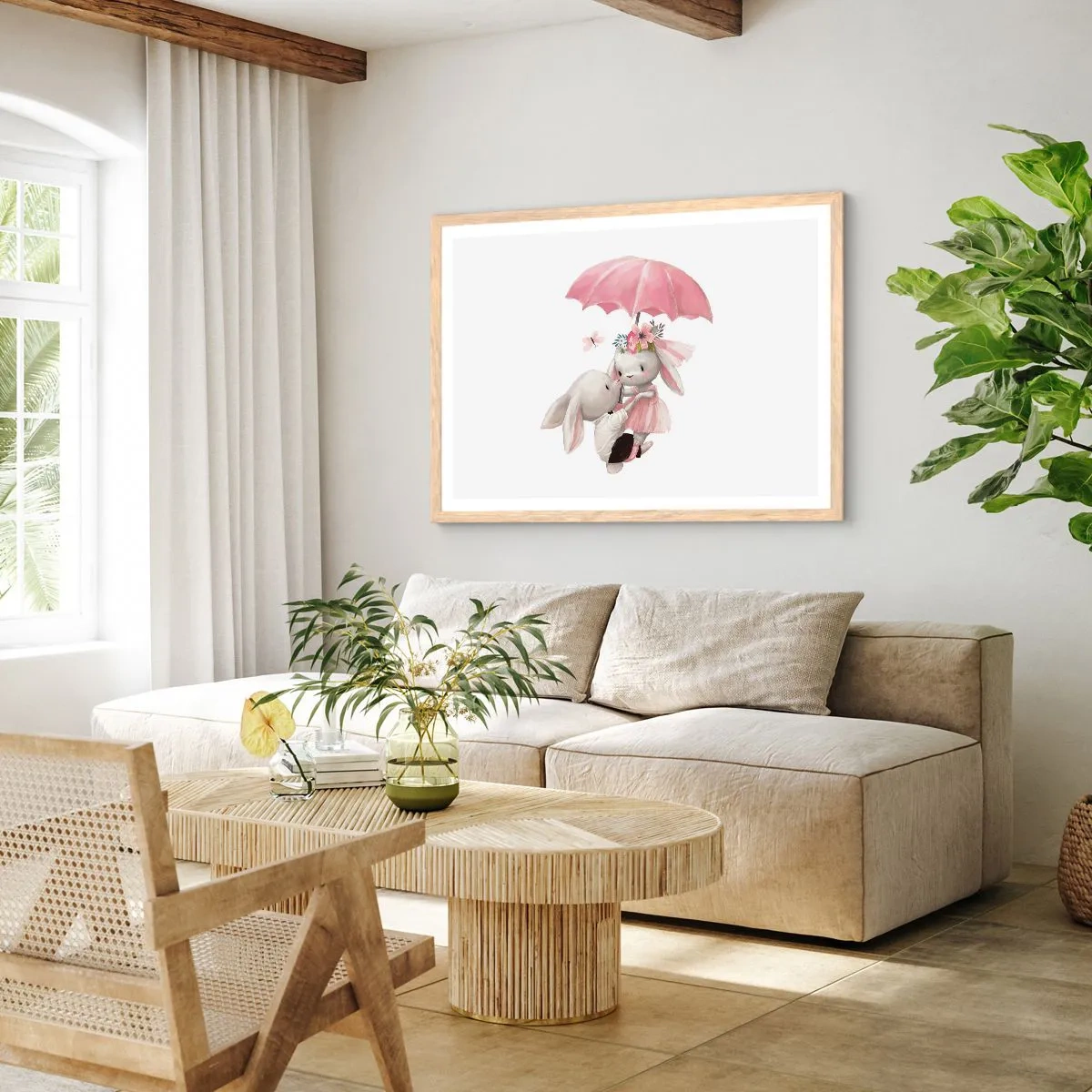 Póster en marco roble claro - Esto es amor - 100x70 cm