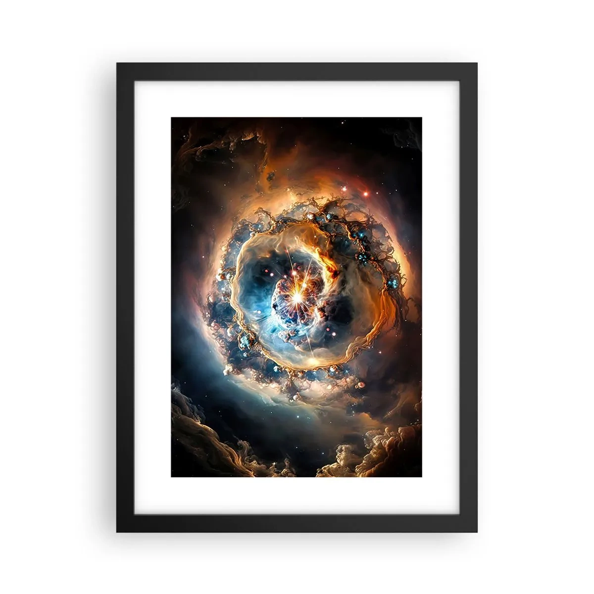 Póster en marco negro - El inicio de todo - 30x40 cm