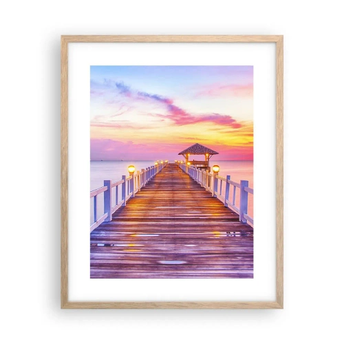 Póster en marco roble claro - El silencio lila-dorado de la tarde - 40x50 cm