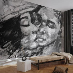 Fotomural Premium Canvas - Un momento tierno - Besos, Amar, amantes - 350x256 cm