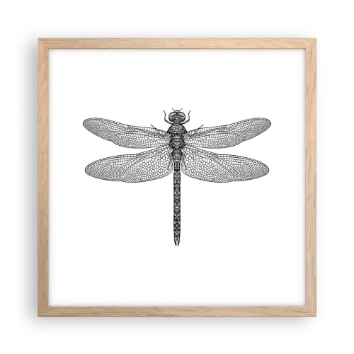 Póster en marco roble claro - Precisión de la naturaleza - 40x40 cm