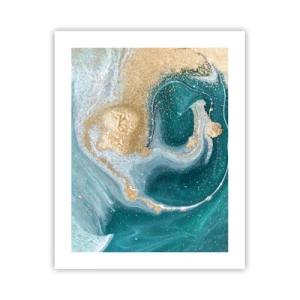 Póster - Un remolino de oro y turquesa - 40x50 cm